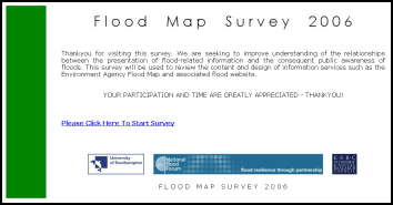 Flood Map survey screen shot